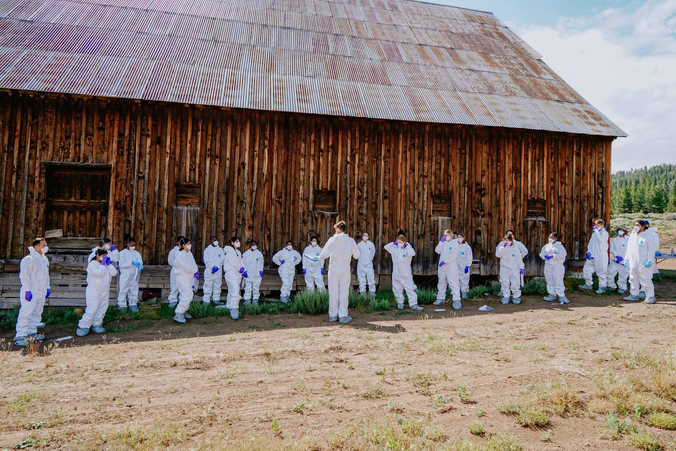 Students wearing PPE