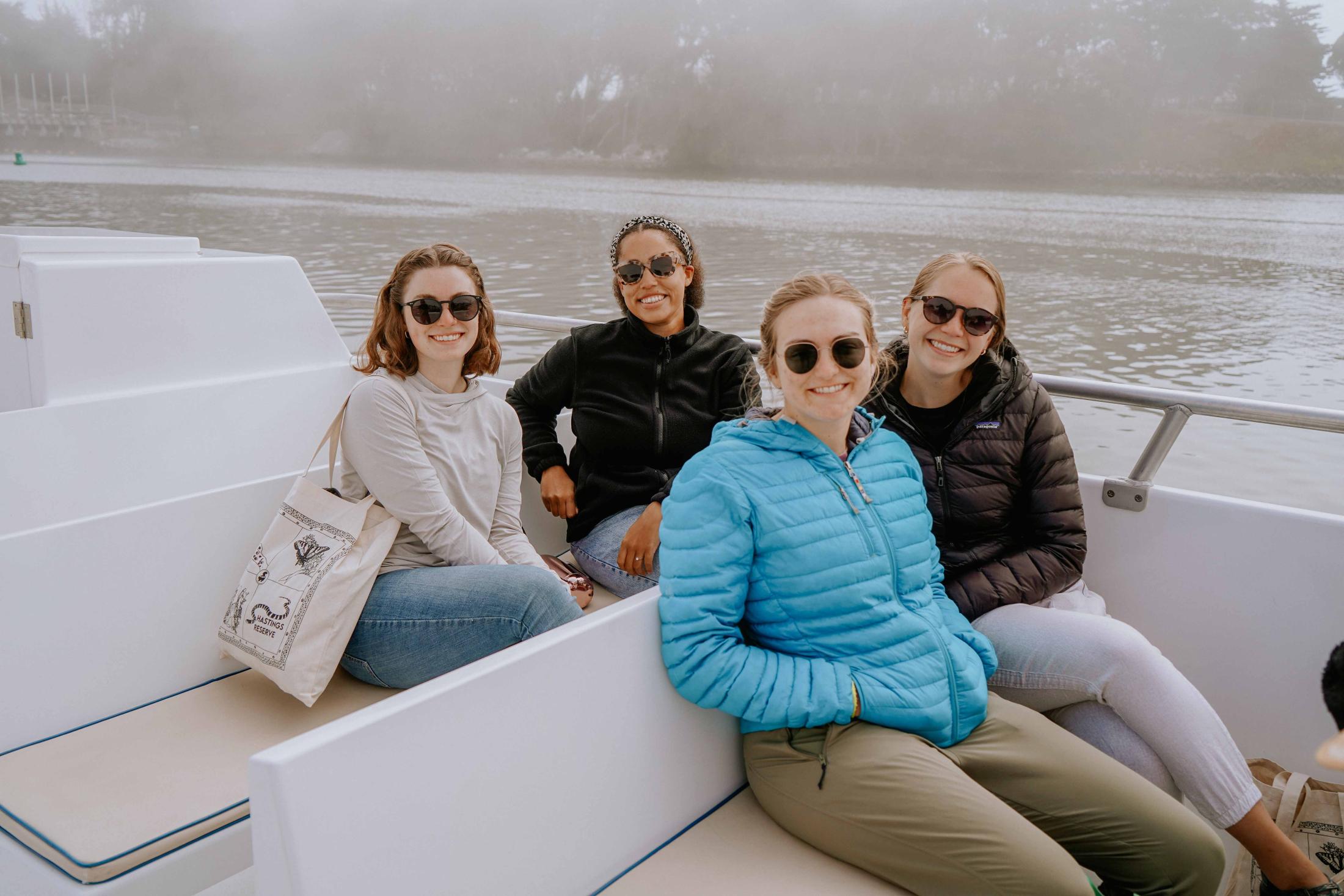 Hannah Brown on a boat