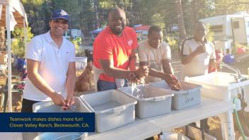 RxOH participants washing dishes together